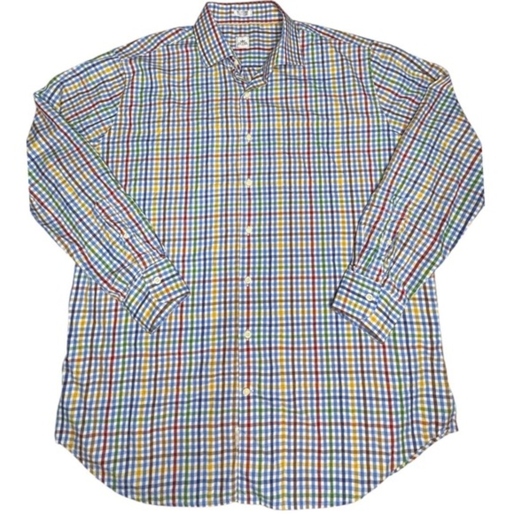 Peter Millar Plaid Button‎ Down Long Sleeve Shirt XL